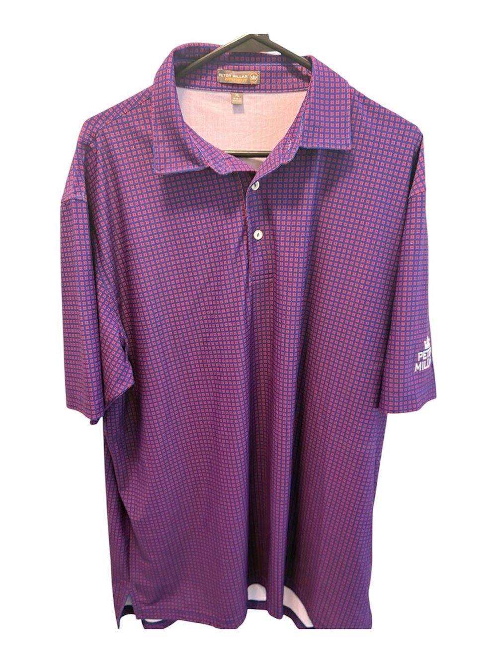 Peter Millar Gingham or Micro check Performance Summer Comfort Golf polo